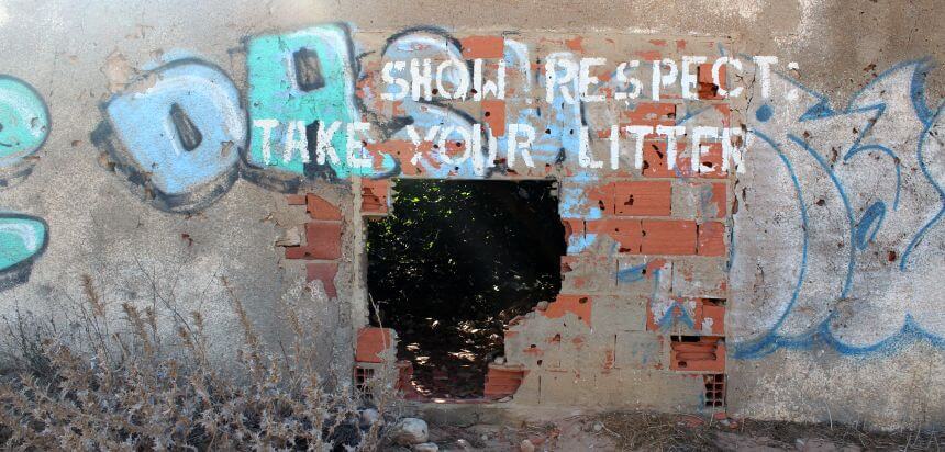 Show respect take your litter_Algarve_Wildcampen in Portugal Show respect take your litter_Algarve_Wildcampen in Portugal